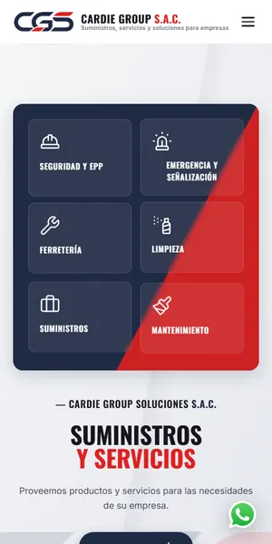 Captura de la web de CGS · Cardie Group Soluciones en celular
