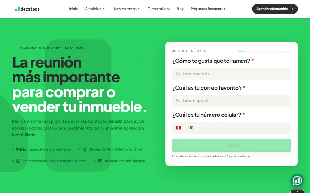 Captura de la web de Decateca en computadora