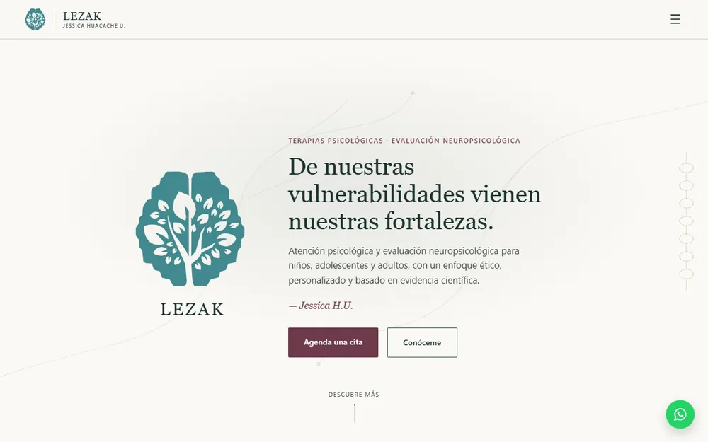Captura de la web de LEZAK en computadora